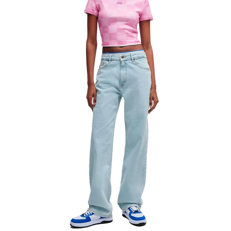 HUGO Women's Elyah_B Jeans, Turquoise/Aqua449, 24W/ 30L