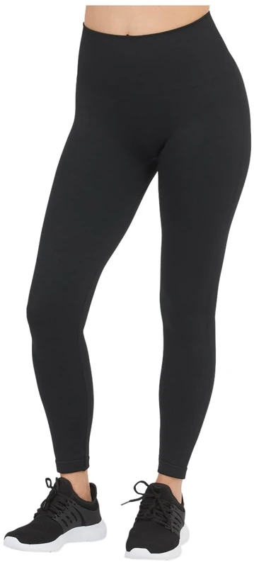 Spanx Seamless Sculpt Chevron Ribbed Leggings, for Women, 2X, Very Black