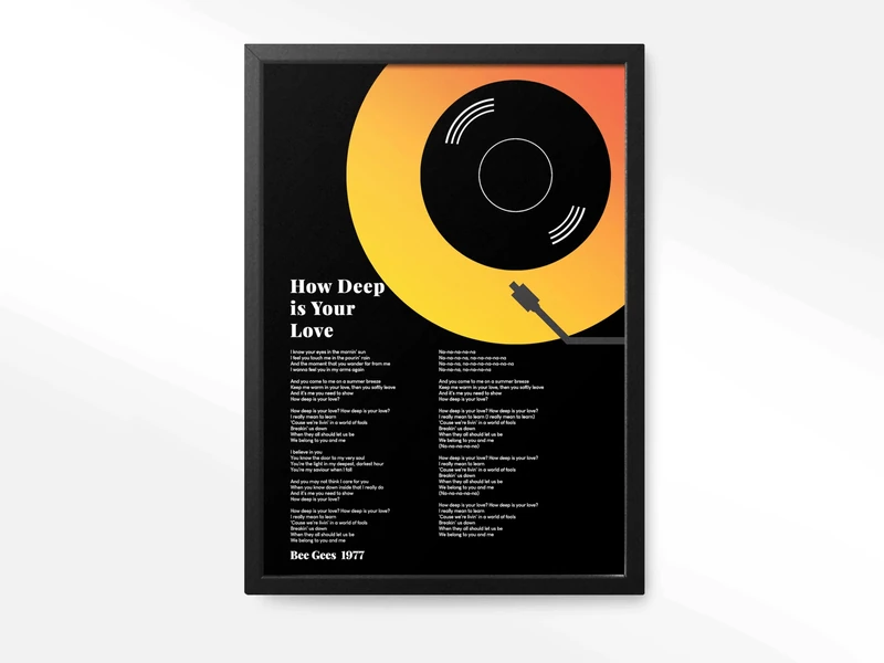 forefrontdesigns Personalised Vinyl Record Song Lyrics Print