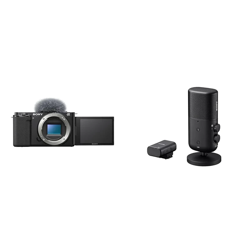 Sony Alpha ZV-E10 APS-C with Sony ECM-S1 Wireless Streaming Microphone