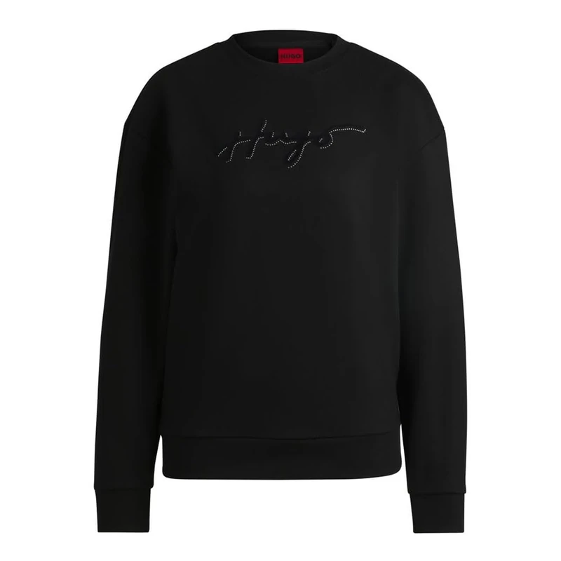 HUGO Women's Easy Crew_5 Sweatshirt, Black, L