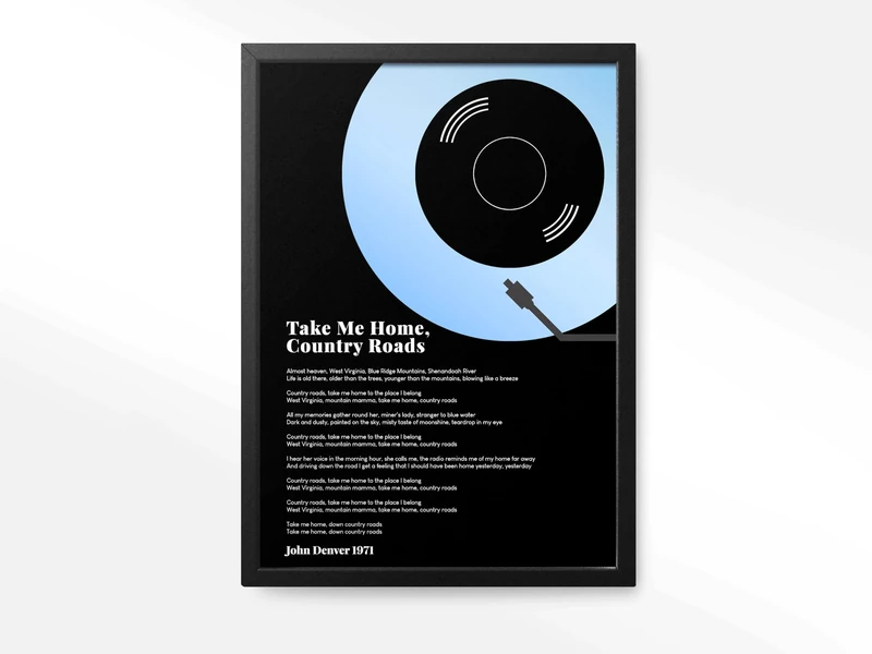 forefrontdesigns Personalised Vinyl Record Song Lyrics Print