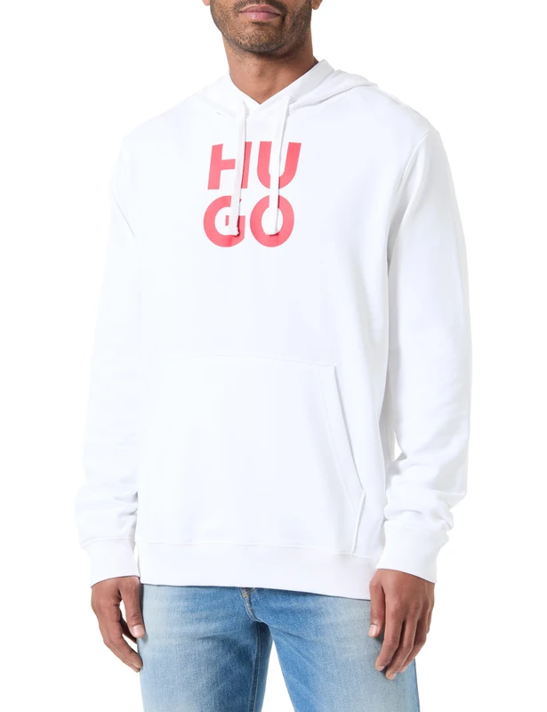 HUGO Men's Daltorreson Sweatshirt, White100, XL