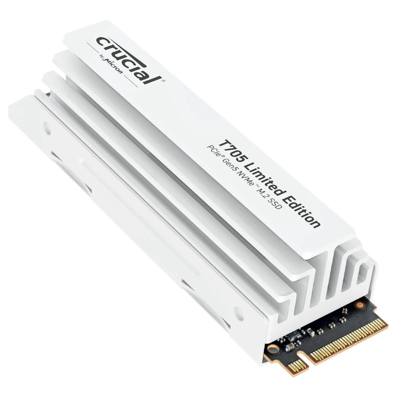 Crucial T705 2TB SSD PCIe Gen5 NVMe M.2 Limited Edition Internal Gaming SSD with Premium White Heatsink, Up to 14,500MB/s, PCIe 4.0 Backwards Compatible, Solid State Drive - CT2000T705SSD5A