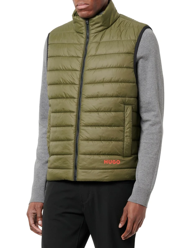 HUGO Men's Brentino2431 Outerw_Waistcoat, Dark Beige257, XXL