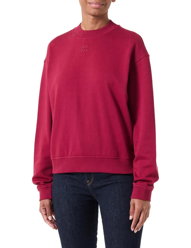 HUGO Women's Daxandria Sweatshirt, Medium Red, XXL