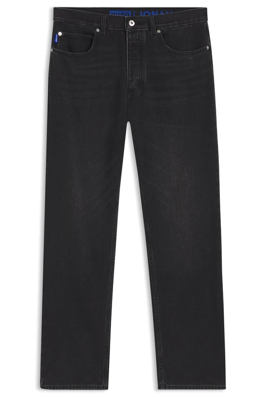 HUGO Mens Jonah Regular-fit Jeans in Black Denim