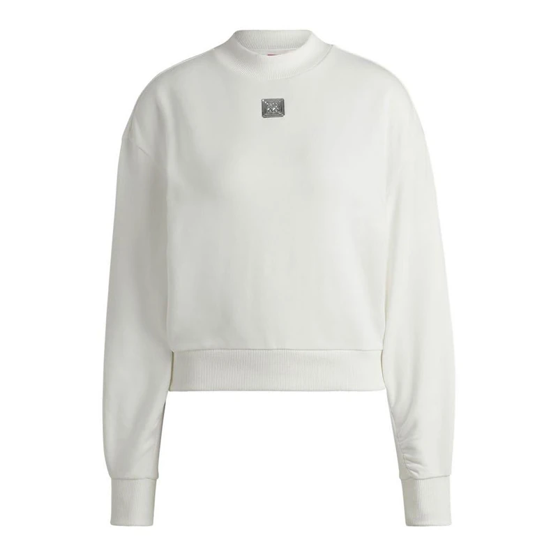 HUGO Women's Deflorine Sweatshirt, Natural102, L