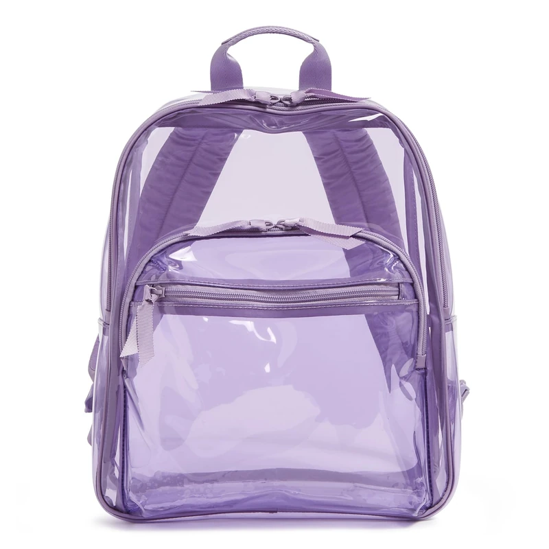 Vera Bradley Women's Clear Large Backpack Bookbag, Purple Rhapsody, One Size