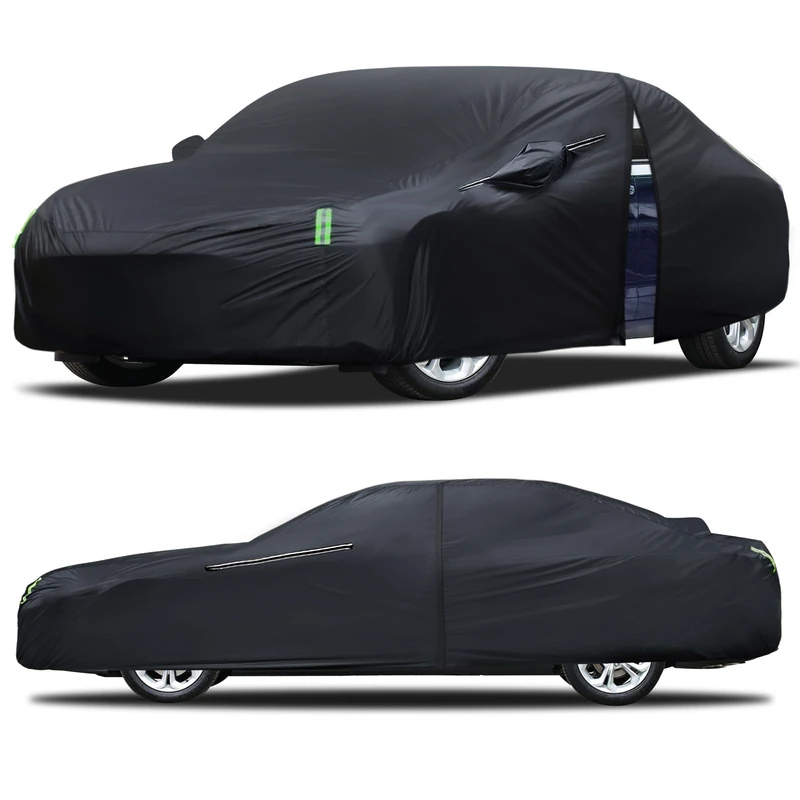Car Cover Waterproof All Weather for Automobiles, Size A3 Universal Fit for Sedan Camry, Ford Mustang, Chevy Camaro/Malibu, Kia Optima, Hyundai Sonata, Nissan Altima, Tesla Model (187-198 inch)