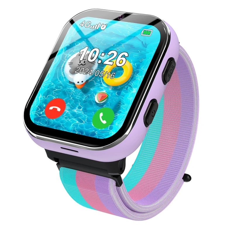 PTHTECHUS Kids smart watch for boys girls, 4G Calls SOS Phone, Smart Watch for Kids with Games Music MP3 Player HD Selfie Camera Calculator Alarm for 4-12Y Birthday Gifts