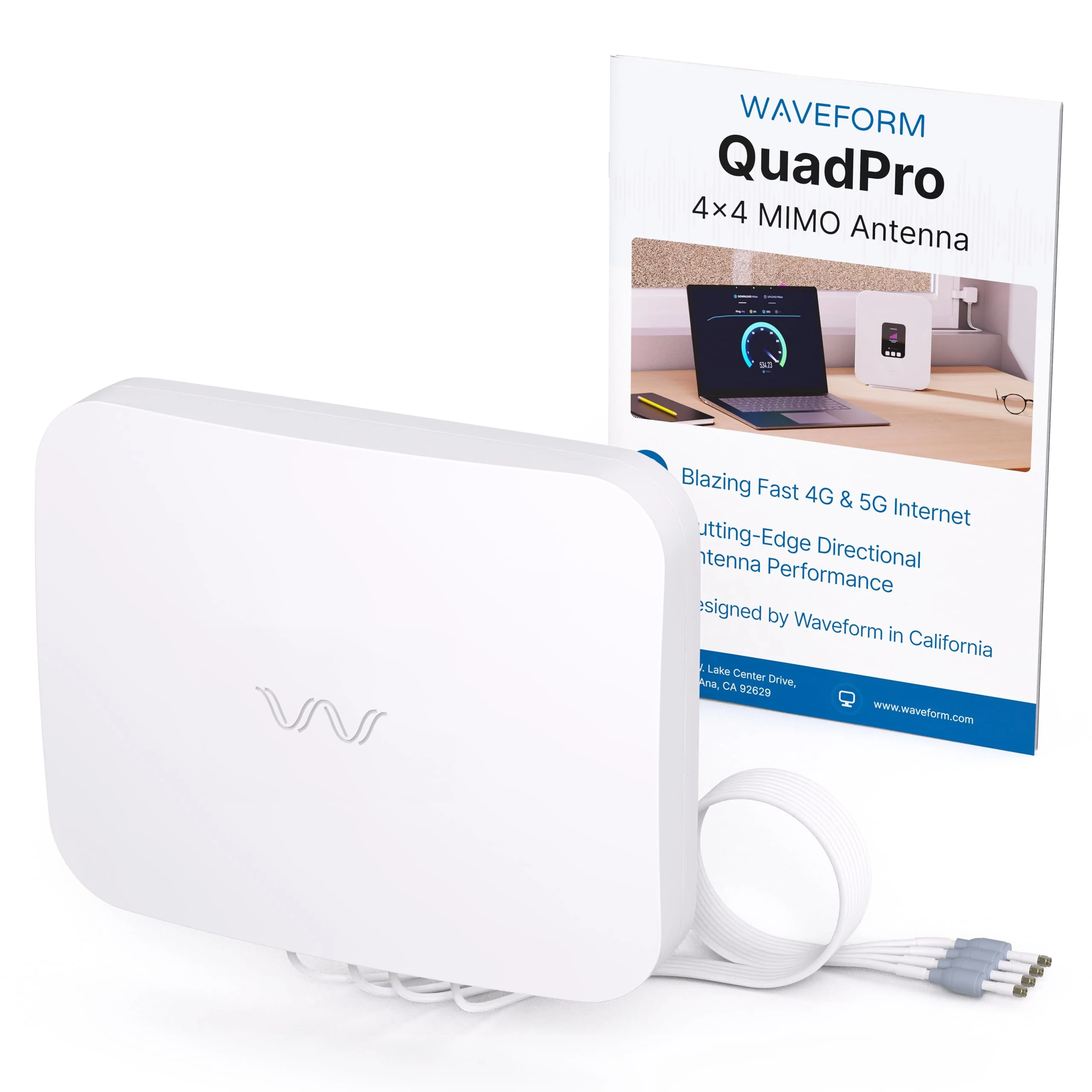 Waveform QuadPro 4x4 MIMO Panel Antenna | For 4G/5G Routers & Gateways | For EE, Three, O2, and Vodafone | Antenna Only