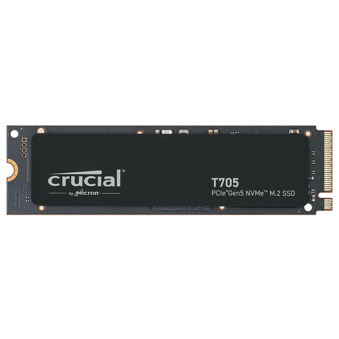 Crucial T705 4TB SSD PCIe Gen5 NVMe M.2, Up to 14,100MB/s, Microsoft DirectStorage, PCIe 4.0 Backwards Compatible, Internal Solid State Drive - CT4000T705SSD3