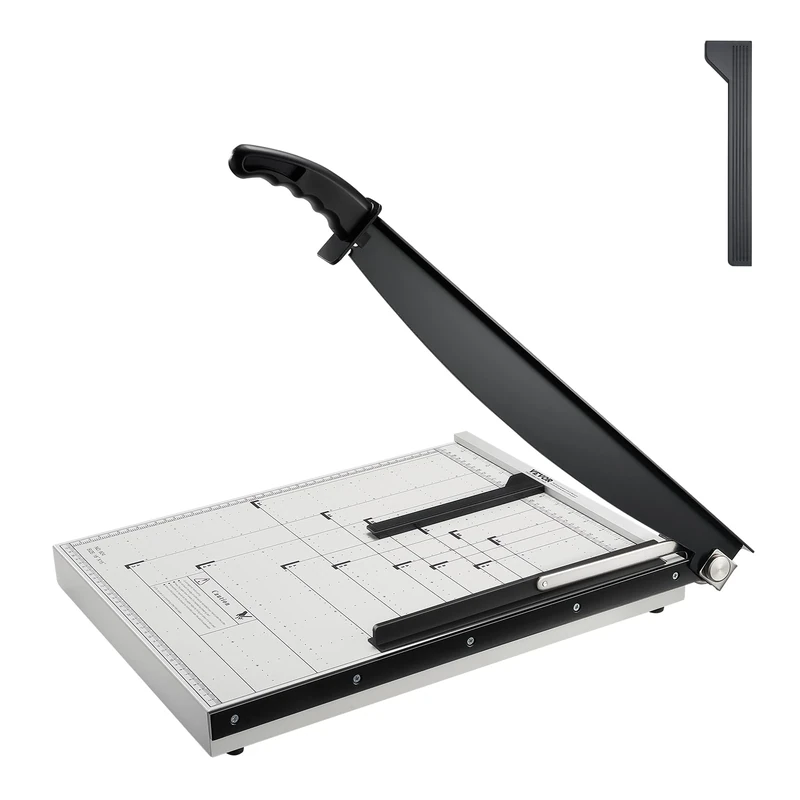 VEVOR Paper Cutter, Guillotine Trimmer, 18" Cut Length, 15 Sheets Capacity, Heavy Duty Guillotine Paper Cutter with Guard Rail/Blade Lock for Cardstock/Cardboard, Paper Trimmer for Home Office School