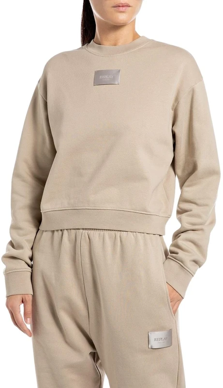Replay Women's W3104d Shrug Sweater, 803 Light Taupe, XL