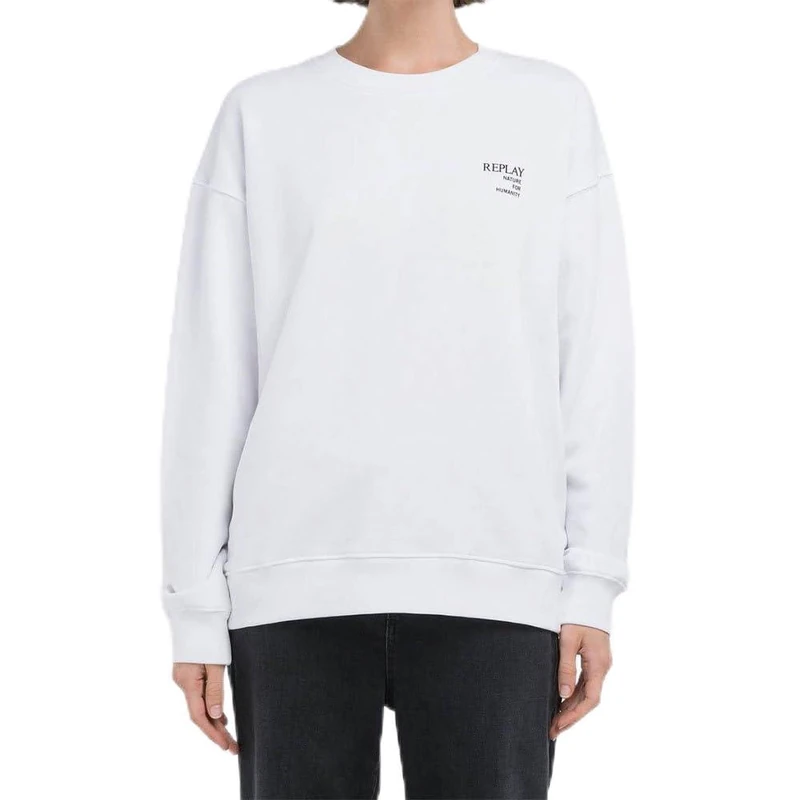 Replay Women's Sweatshirt, 001 White, S