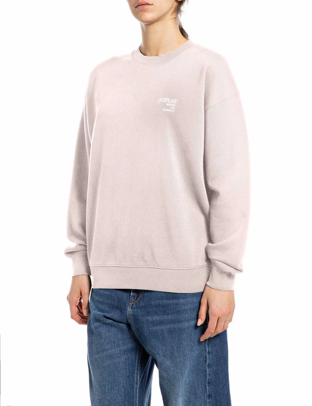 Replay Women's W3638c Sweatshirt, 565 Powder Pink, XS