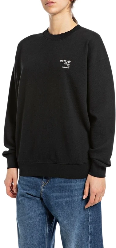 Replay Women's W3638c Sweatshirt, 098 Black, XS