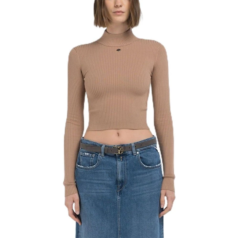 Replay Women's Dk3316 Pullover Sweater, 427 Nut Brown, S