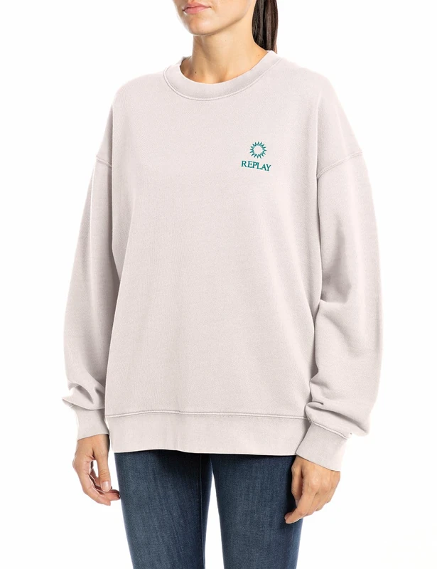 Replay Women's W3638d Sweatshirt, 565 Powder Pink, XS