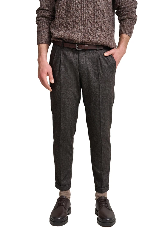 bugatti Men's 1020-66185b Slack Pants, Brown-90, 33 W/34 L