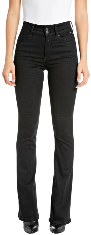 REPLAY Adult WLW689 Newluz Flare Jeans, Black 098, 25W / 32L