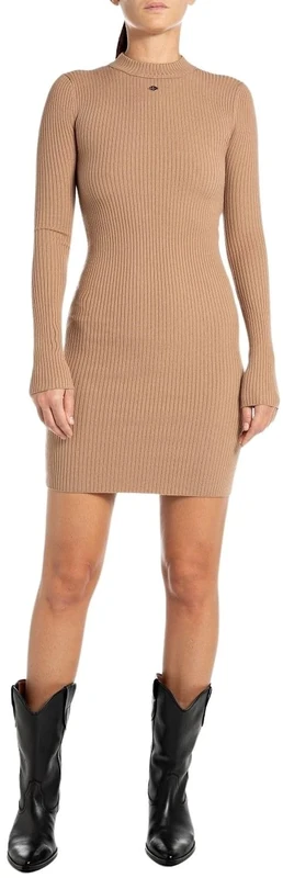 Replay Women's Dk3319 Dress, 427 Nut Brown, XXS