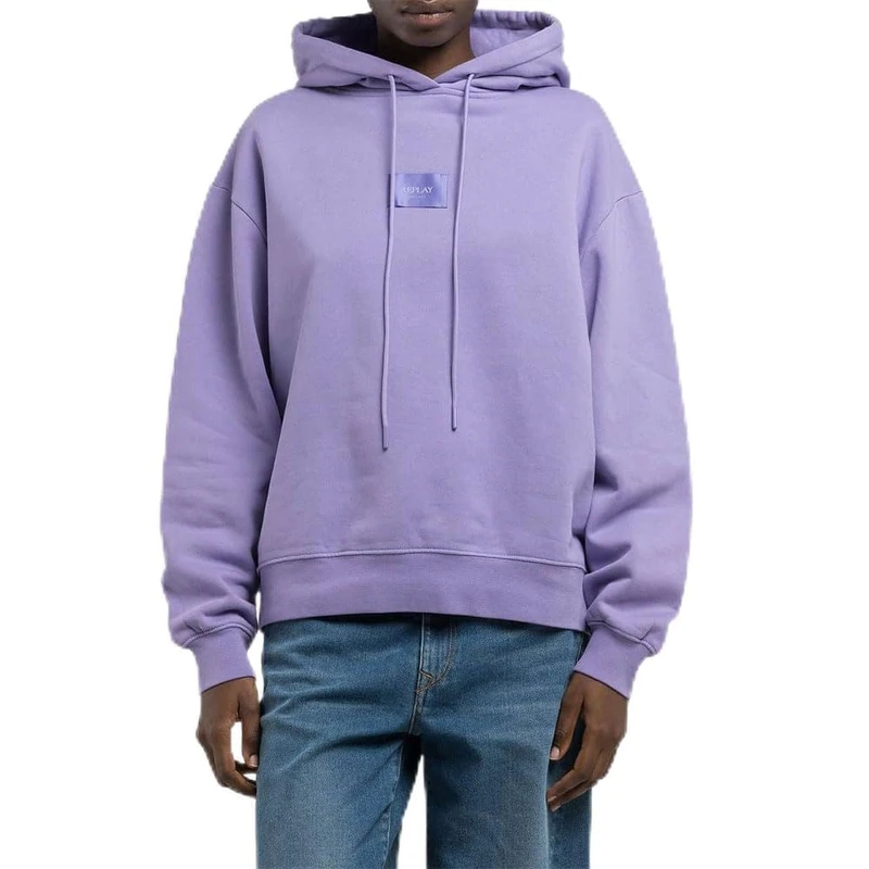 Replay Women's W3704f Hooded Sweatshirt, 472 Lavender, L