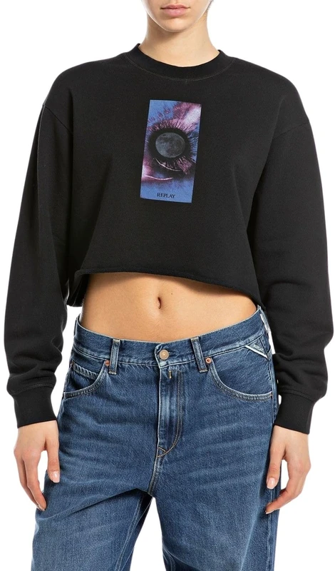 Replay Women's W3107 Shrug Sweater, 098 Black, M