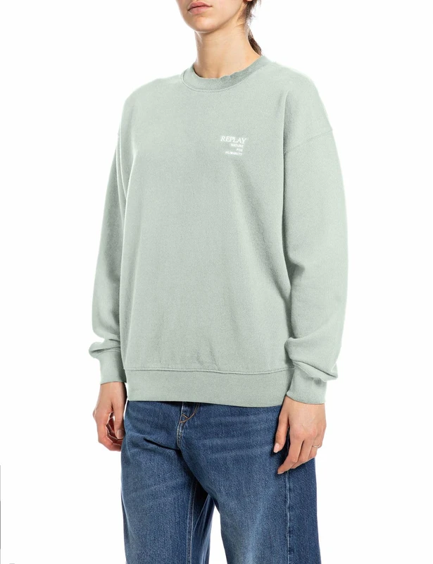 Replay Women's W3638c Sweatshirt, 582 Frosty Green, XS