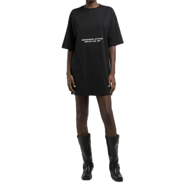 Replay Women's W9117 Dress, 098 Black, M