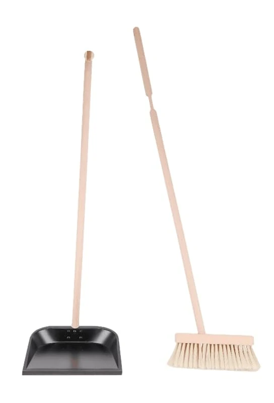 Long Dustpan & Brush - Beechwood + Iron - Image 1