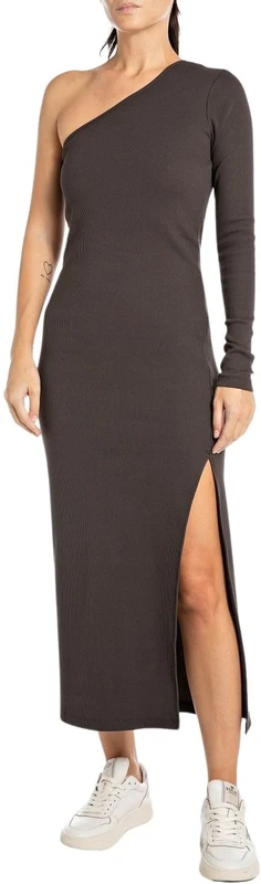 Replay Women's W9111 Dress, 528 Brown Black, L
