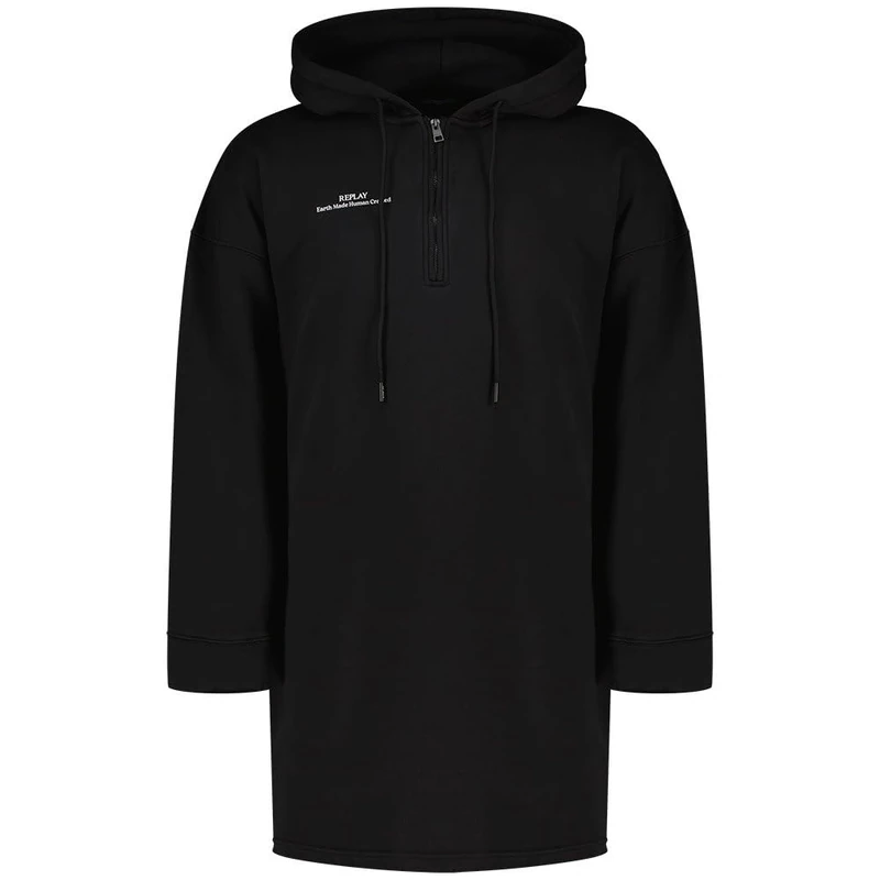 Replay Women's W9118 Oversize Sweatshirt Dress - Black, XS