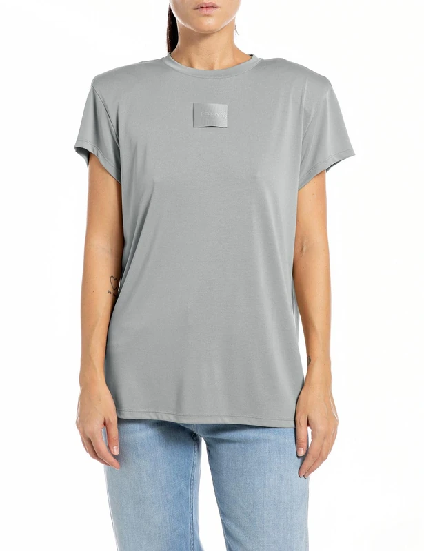 Replay Women's W3145 T-Shirt, 605 City Grey, S