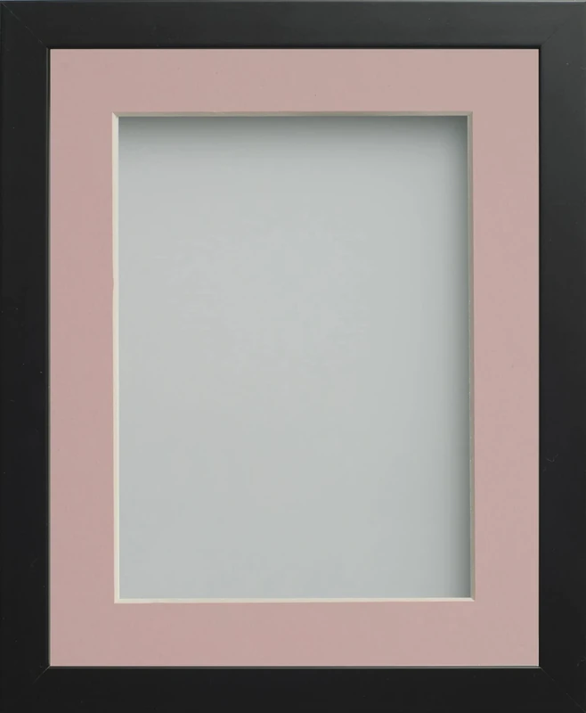 Frame Company Connolly Range Black Wooden Picture Photo Frame with Pink Mount, 30x20 for pic size A2 *Choice of Sizes* Fitted with Perspex