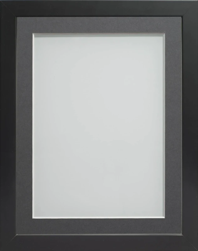 Frame Company Connolly Range Black Wooden Picture Photo Frame with Grey Mount, 30x20 for pic size A2 *Choice of Sizes* Fitted with Perspex