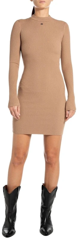 Replay Women's Dk3319 Dress, 427 Nut Brown, XS