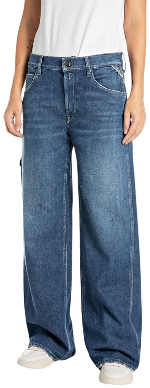 Replay Hallie Women's Work Fit Jeans, 007 Dark Blue, 30W x 28L