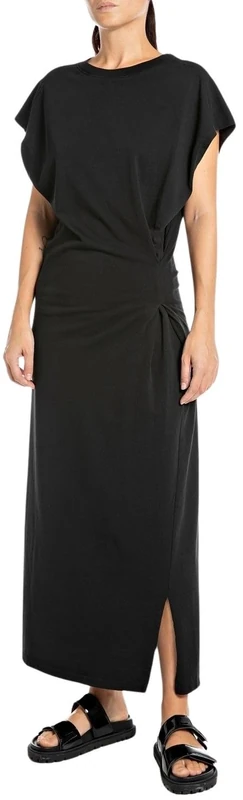 Replay Women's Cotton Dress, 098 Black, L