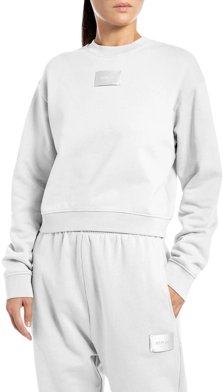 Replay Women's W3104d Shrug Sweater, 001 White, XXS