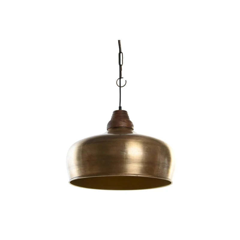 AlexandreHouse LAMPARA TECHO Metal Madera 42X42X33 Dorado