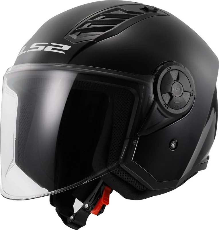 Open Faced Motorcycle Helmet. LS2 Airflow II ECE 22.06 Gloss Black