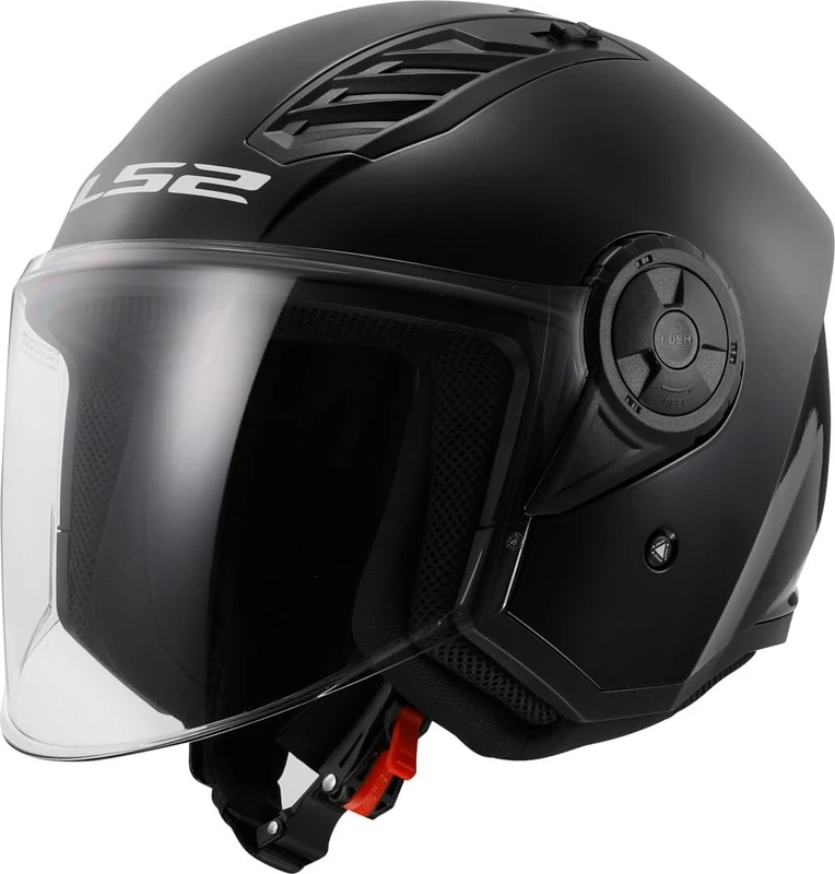 Open Faced Motorcycle Helmet. LS2 Airflow II ECE 22.06 Gloss Black