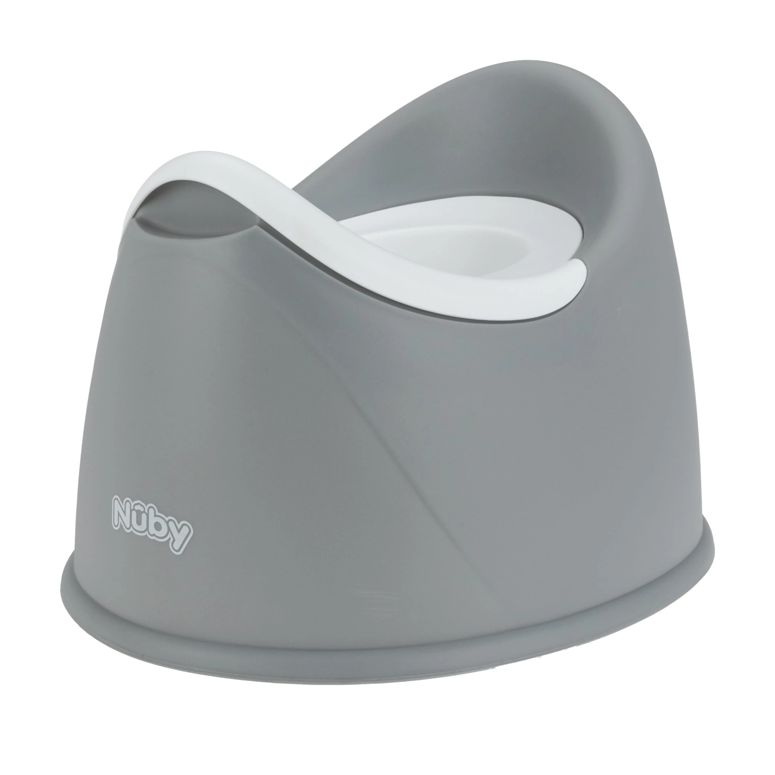 Nuby Beginner's Potty Training Seat with Removable Bowl and Integrated Splash Guard, Fun Transition to The Big Toilet, Non-Slip Base, Gray