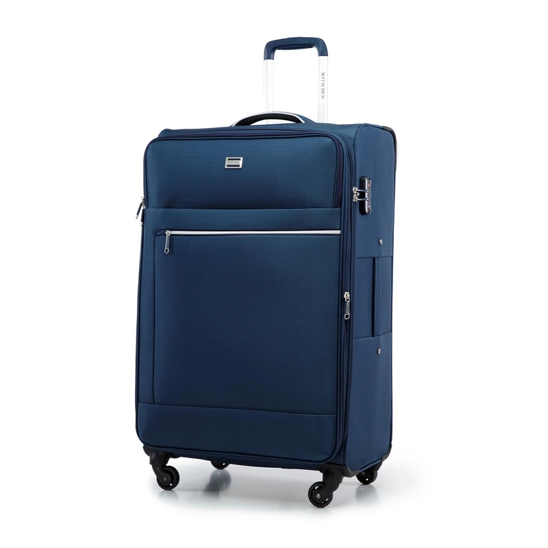 WITTCHEN MIRA Line Large Suitcase Baggage Luggage Suitcase Soft Luggage Polyester Luggage Carrying Handle Telescopic Handle Four Wheels TSA Combination Lock Size L Dark Blue - Image 1