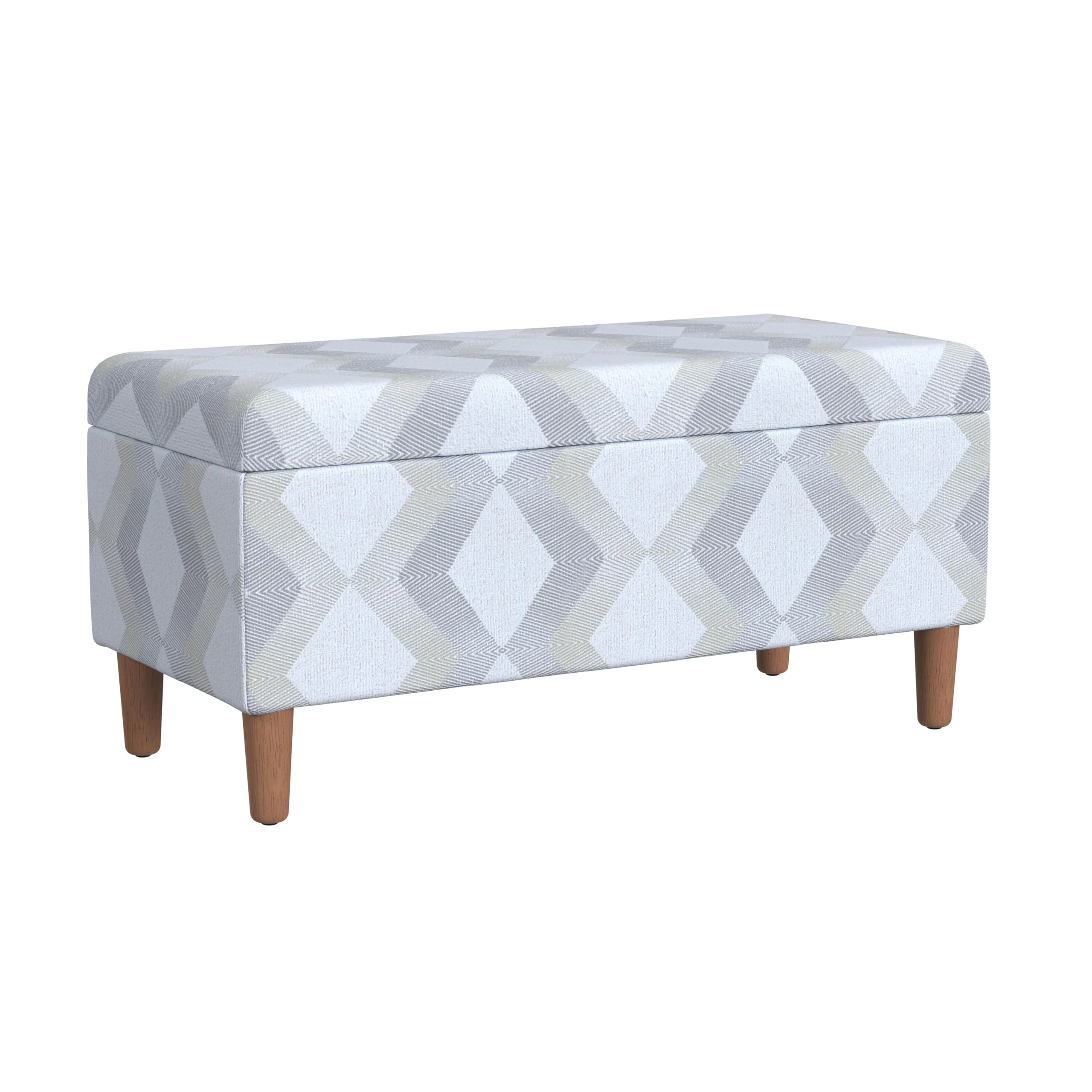 HomePop Malmo Decorative Storage Bench -Natural Woven Geo