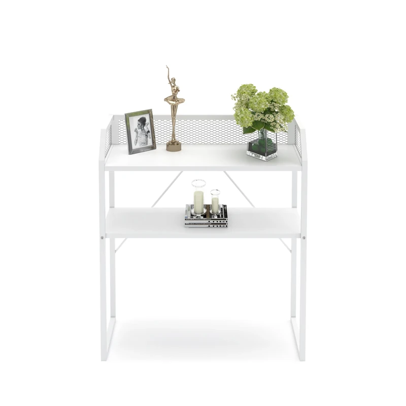 Mabel Home Mela Console Table With Undershelf, Living Room,Hall Way Furniture 86x76x32 cm (White)