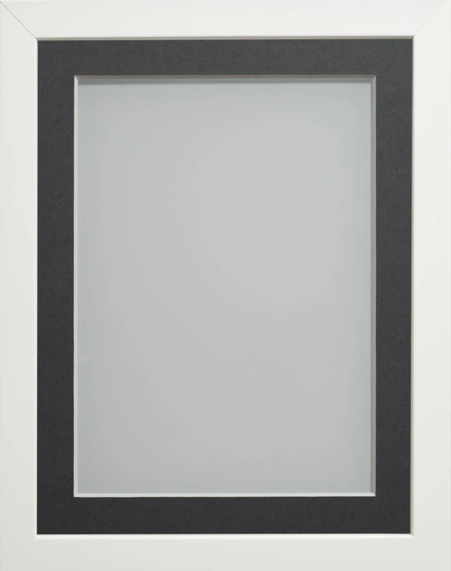 Frame Company Connolly Range White Wooden Picture Photo Frame with Grey Mount, 30x20 for pic size A2 *Choice of Sizes*