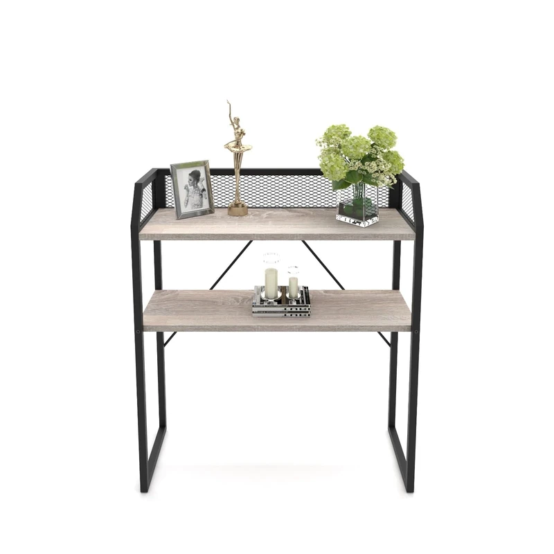 Mabel Home Mela Console Table With Undershelf, Living Room,Hall Way Furniture 86x76x32 cm (Sonomo-Black)